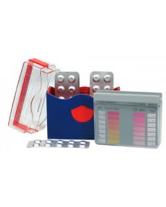 
Pool-Tester pH/Chlor mit Tabletten Tester für die Messung des pH- und Chlorwertes
Pool-Tester pH/Chlor mit Tabletten Tester für die Messung des pH- und Chlorwertes