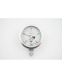 Unterdruckmanometer -1 bis 3 bar aus Edelstahl mit Oel gedämpft - G 1/4" AG, d7cm